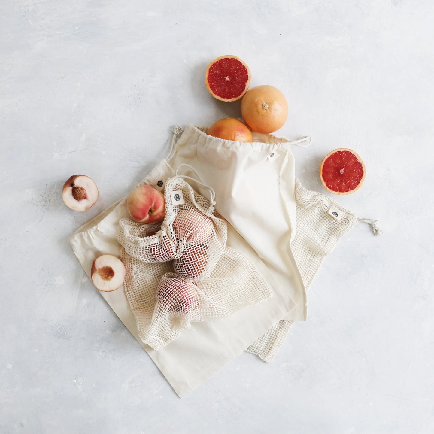 Ever Eco - Organic Cotton Mixed set produce bags - 4 Pack