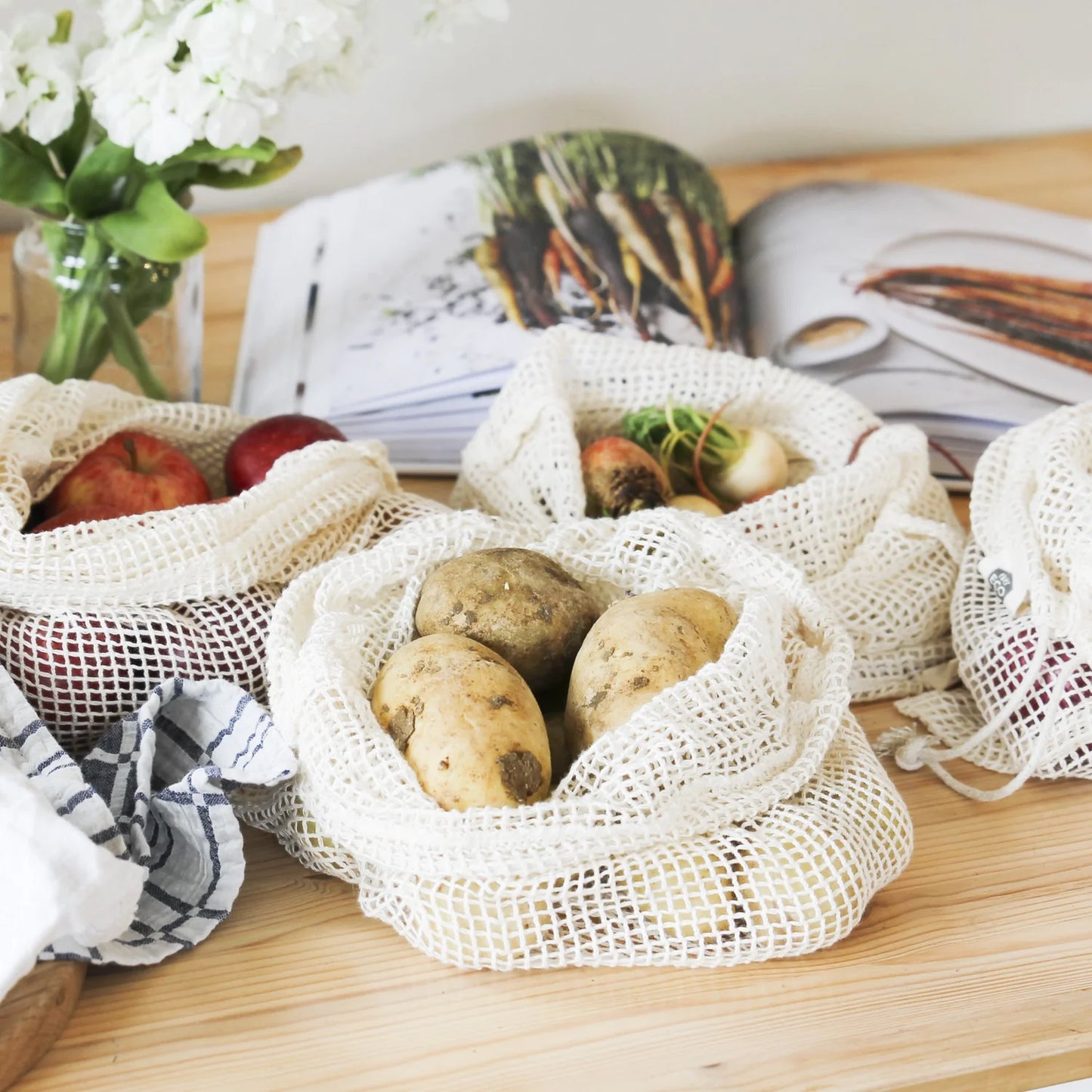 Ever Eco - Organic Cotton Mixed set produce bags - 4 Pack