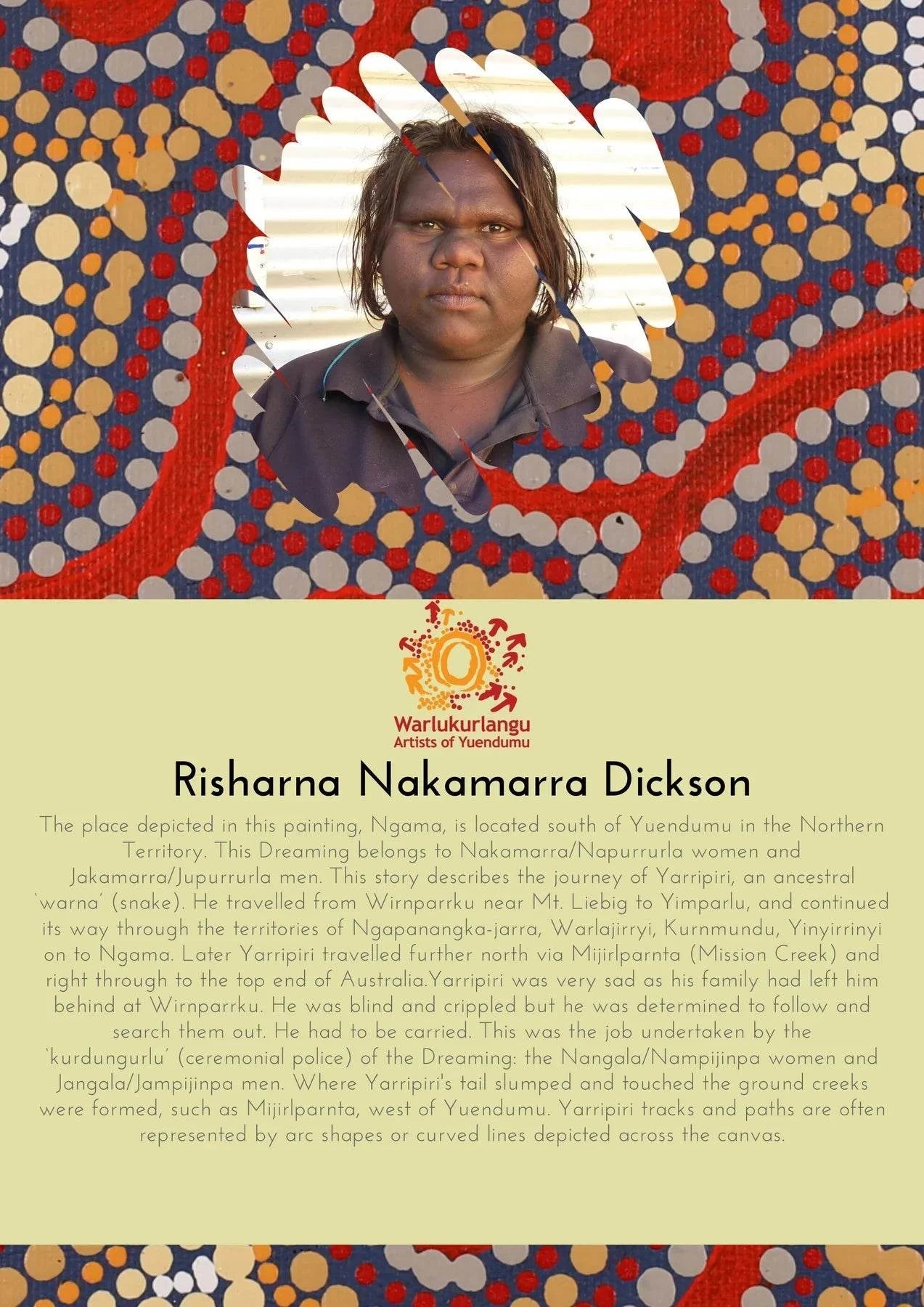 Outback Tails - Leather Dog Lead - Snake Dreaming