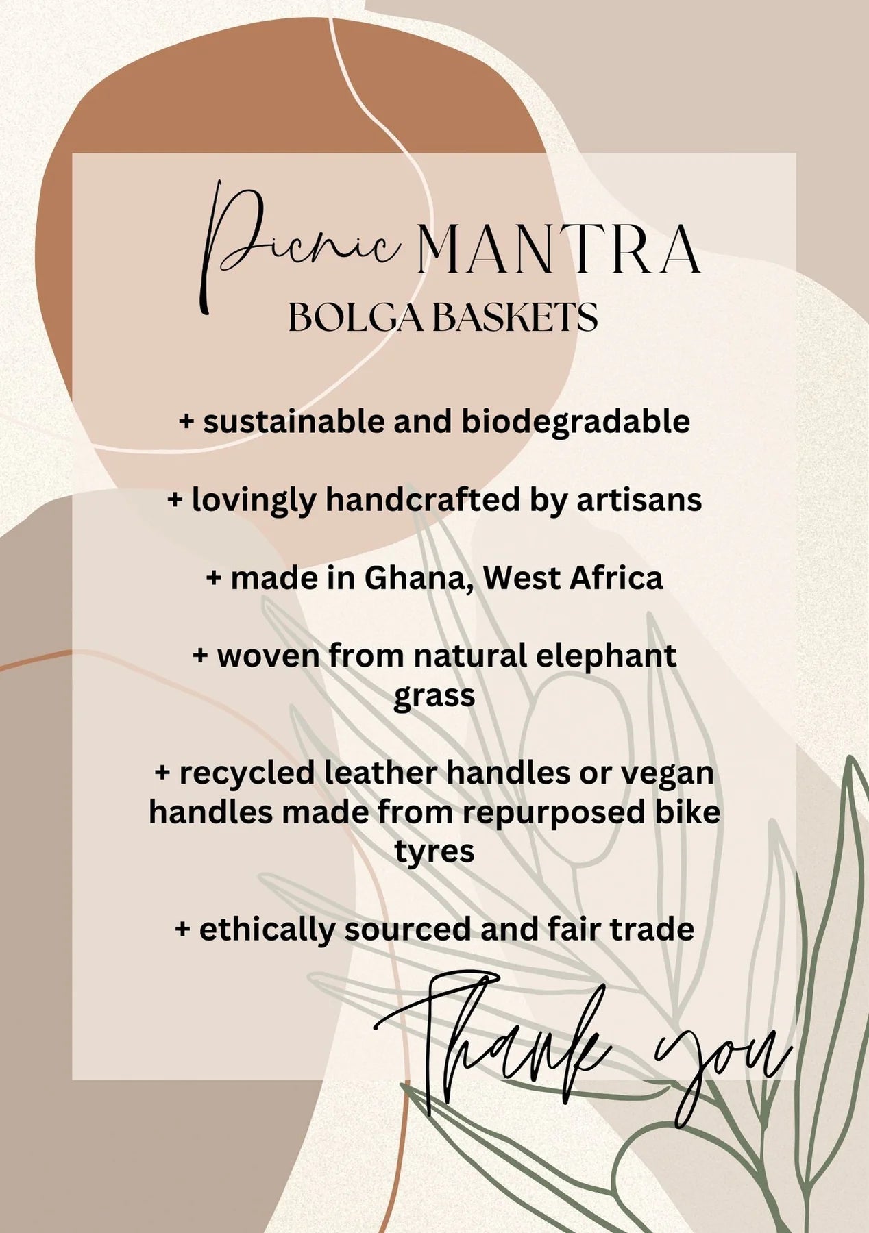 Picnic Mantra - Bryce Bolga Basket, Natural #1