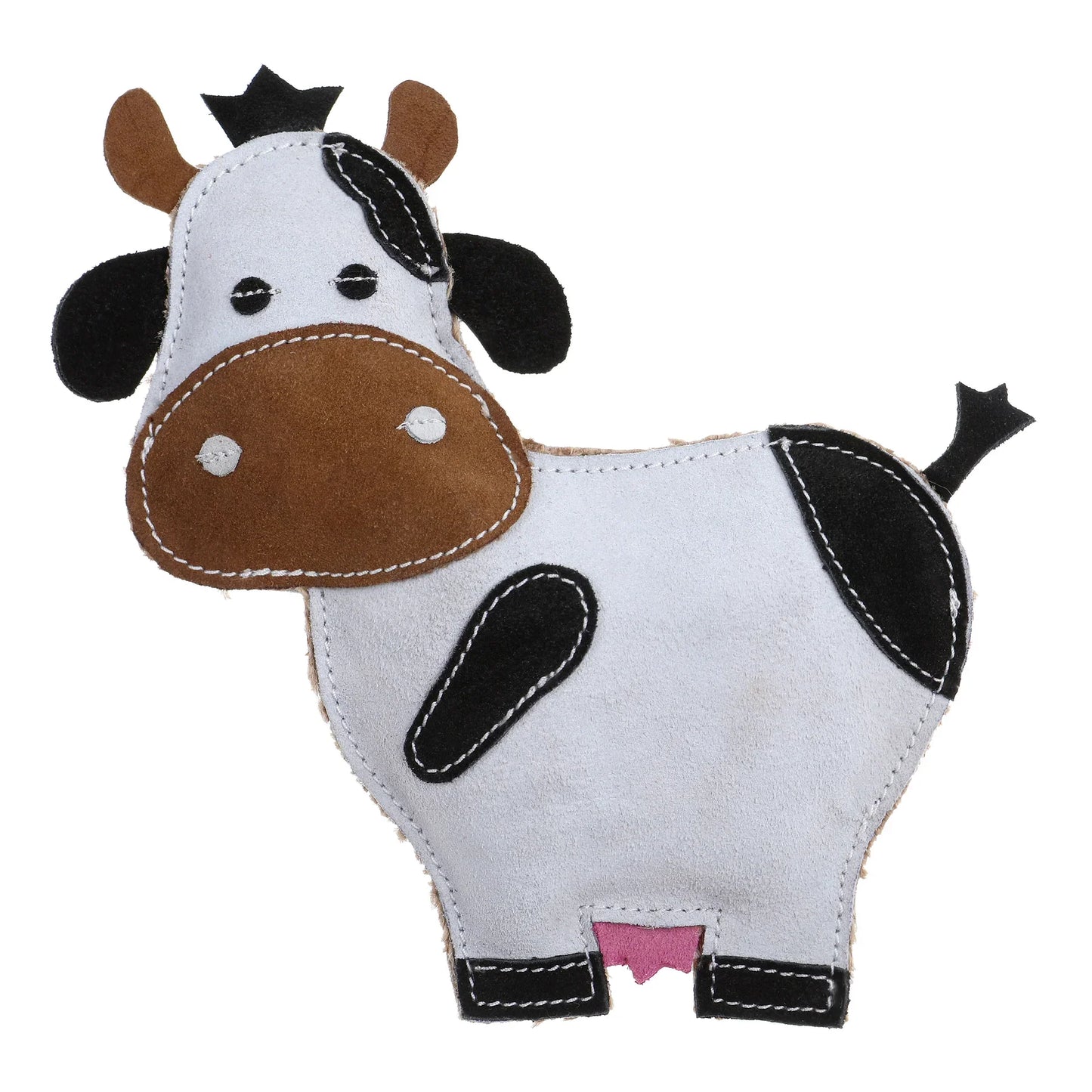 Outback Tails Country Tails Cow Chew Toy made from natural suede and jute.