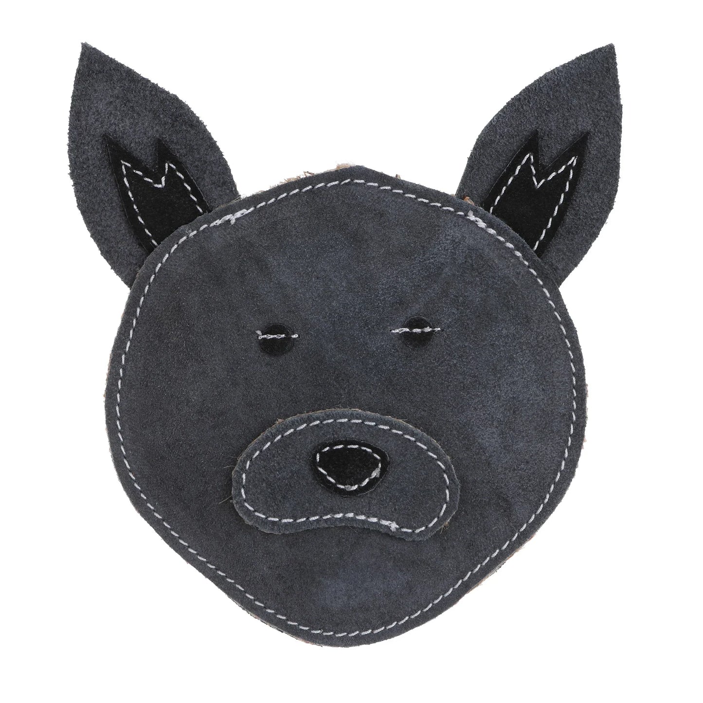 Outback Tails - Country Tails - Frenchie Toy made of genuine suede with natural jute stuffing, featuring a hidden squeaker.