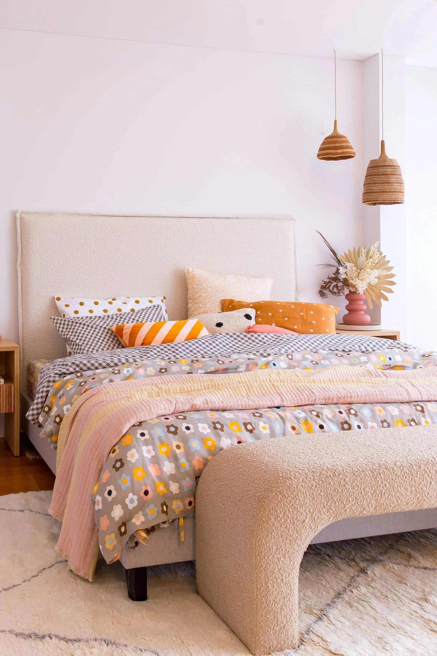 Her Hands - Bespoke Woven Pendant Lights (Caramel Collection)