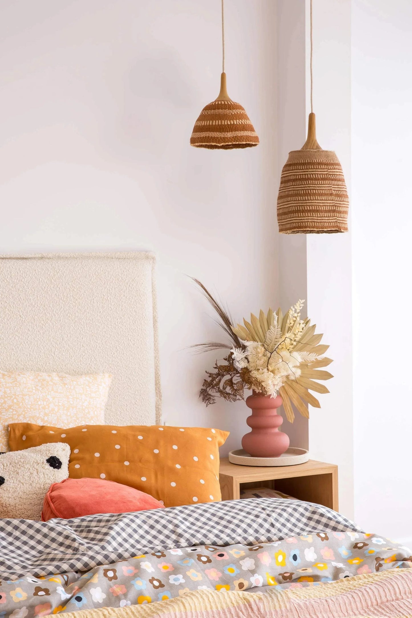 Her Hands - Bespoke Woven Pendant Lights (Caramel Collection)