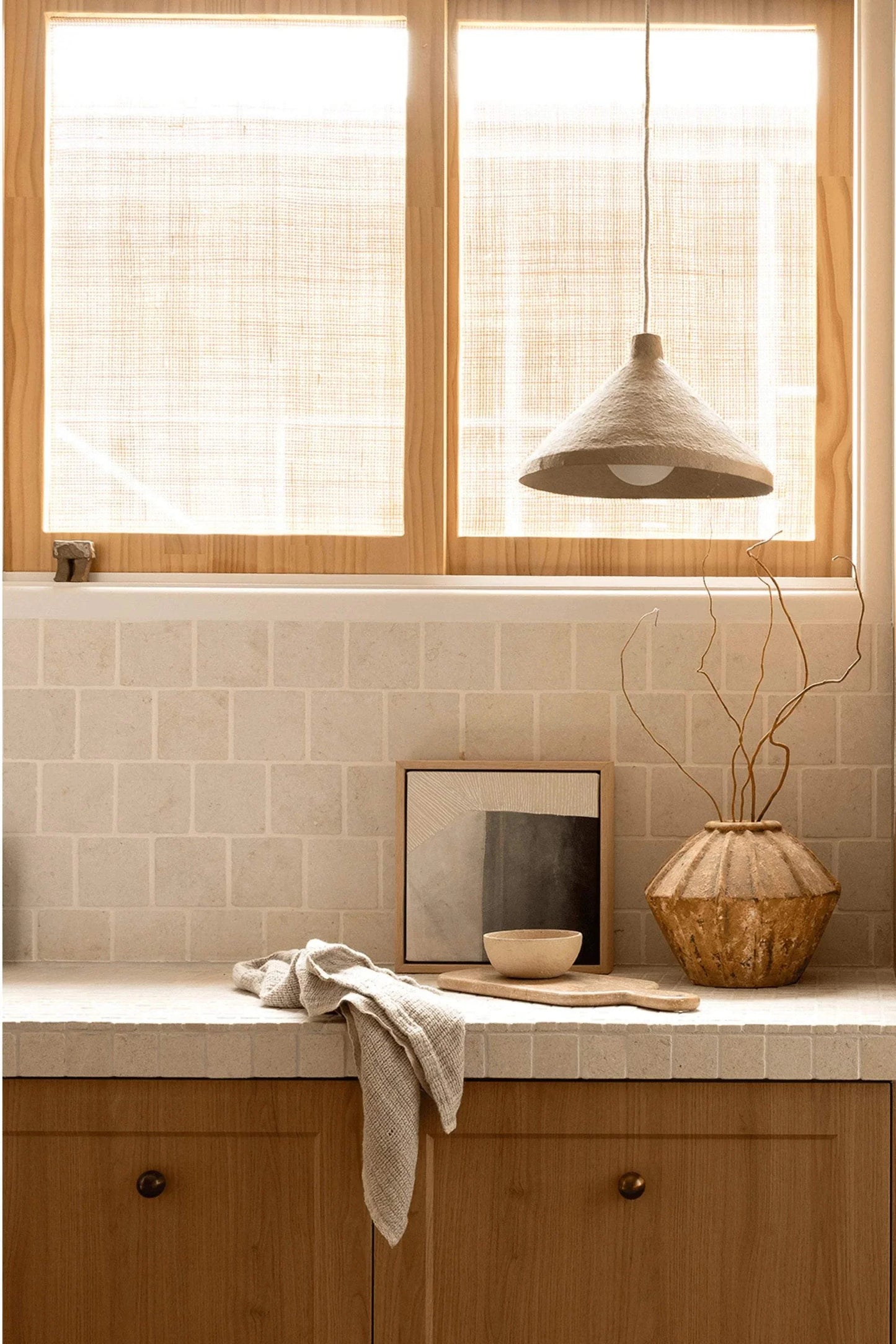 Her Hands - Coffee Collection Classic Cone Pendant Light in a kitchen setting.