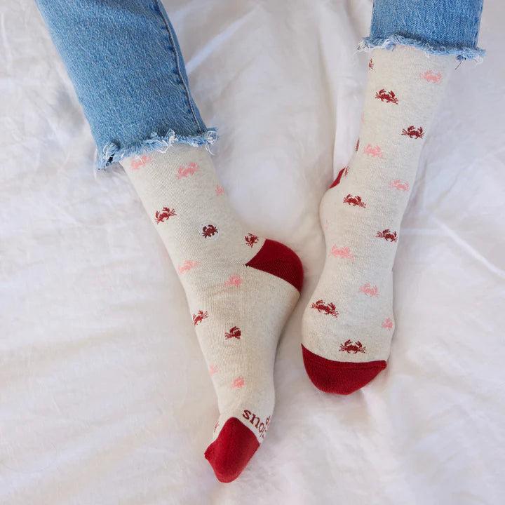 Conscious Step - Pair: Socks that protect Oceans (Crabs)