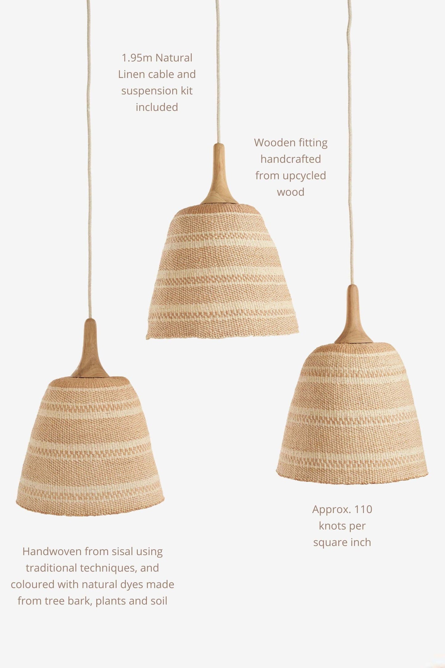 Her Hands - Bespoke Woven Pendant Lights (Coastal Collection - Signature Weave)