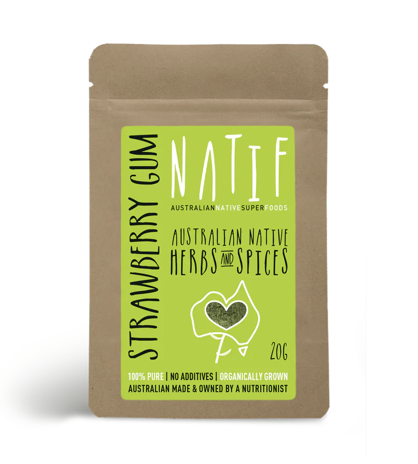 Natif Strawberry Gum 20g package, Australian native herbs and spices.