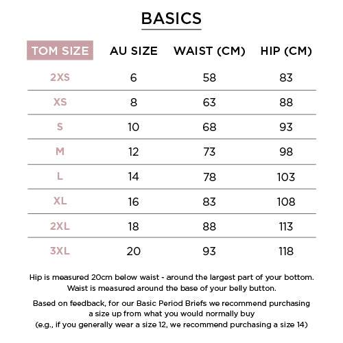 Tom Organic - Period Brief, Full brief heavy Basics Size 10 (Small)