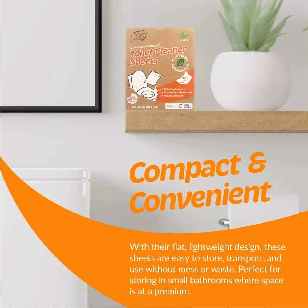 Eco Basics - NEW! Toilet Cleaning Sheets 40 Pack Eucalyptus