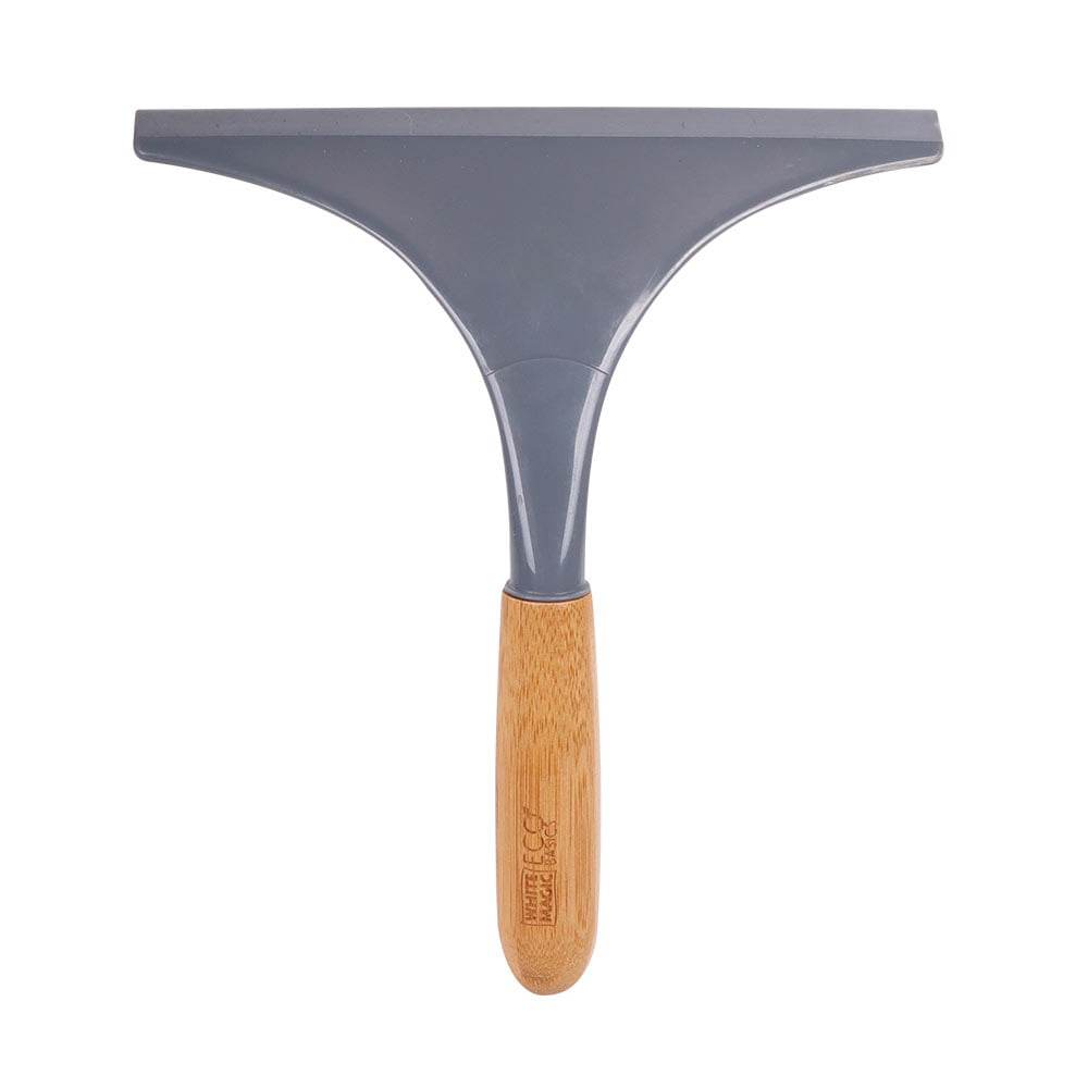 Eco Basics Window Squeegee with bamboo handle for streak-free cleaning.