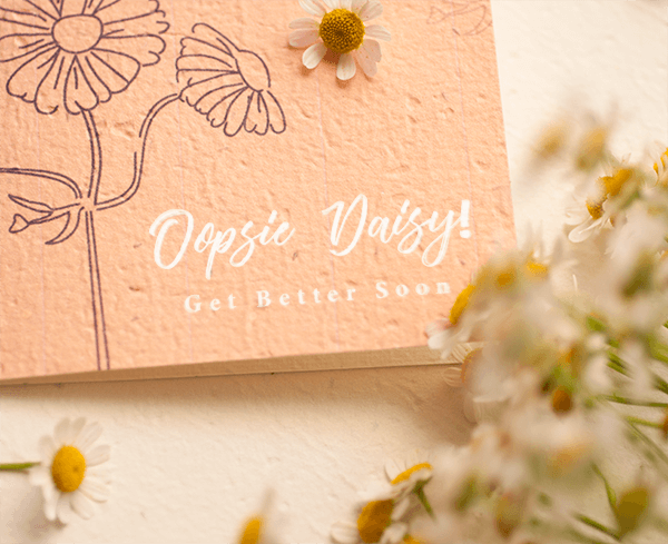 Oopsie Daisy Get Well Soon Plantable Greeting Card