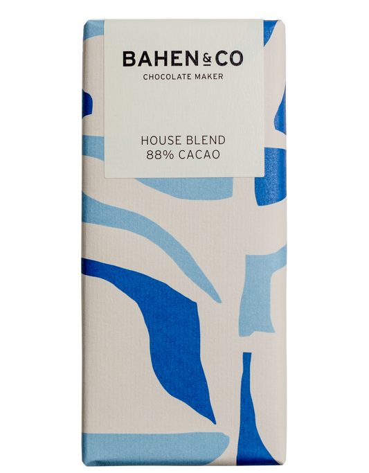 Bahen & Co House Blend 88% Cacao chocolate bar packaging.