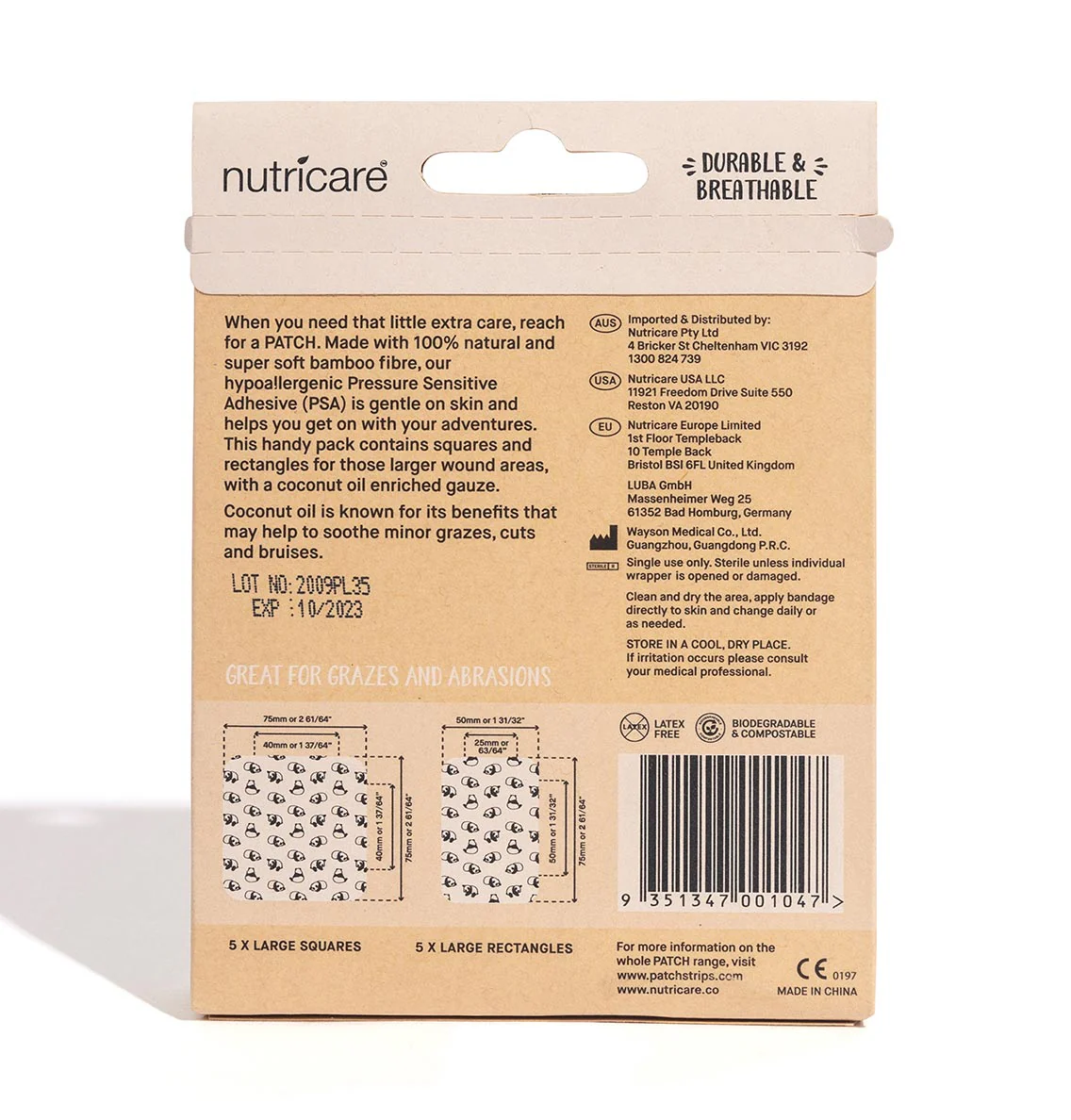 Patch - Large Panda Mixed Bamboo Bandages - 10pk