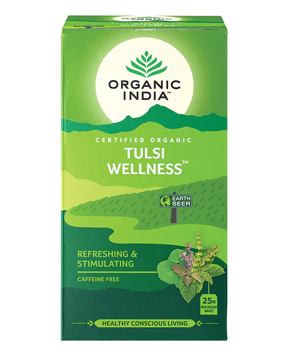 Organic India - Tulsi WellnessFour giants of Ayurvedic Medicine, "the Queen of Herbs" Tulsi, Brahmi (Gotu Kola), Ashwagandha and Moringa, blend beautifully together to make a powerfully potent inOrganic India