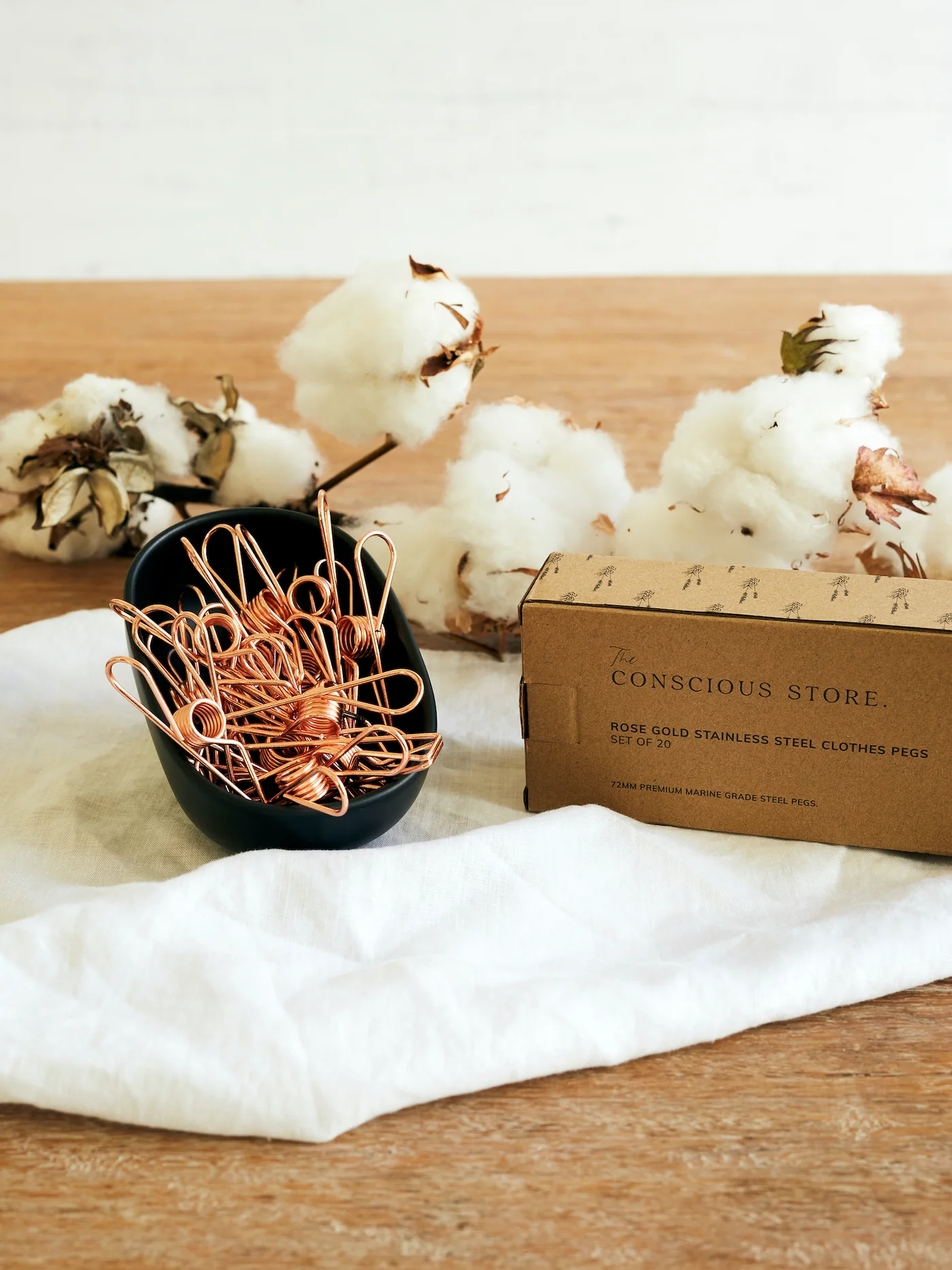 The Conscious Store - Rose Gold Stainless Steel Pegs (Set of 20)