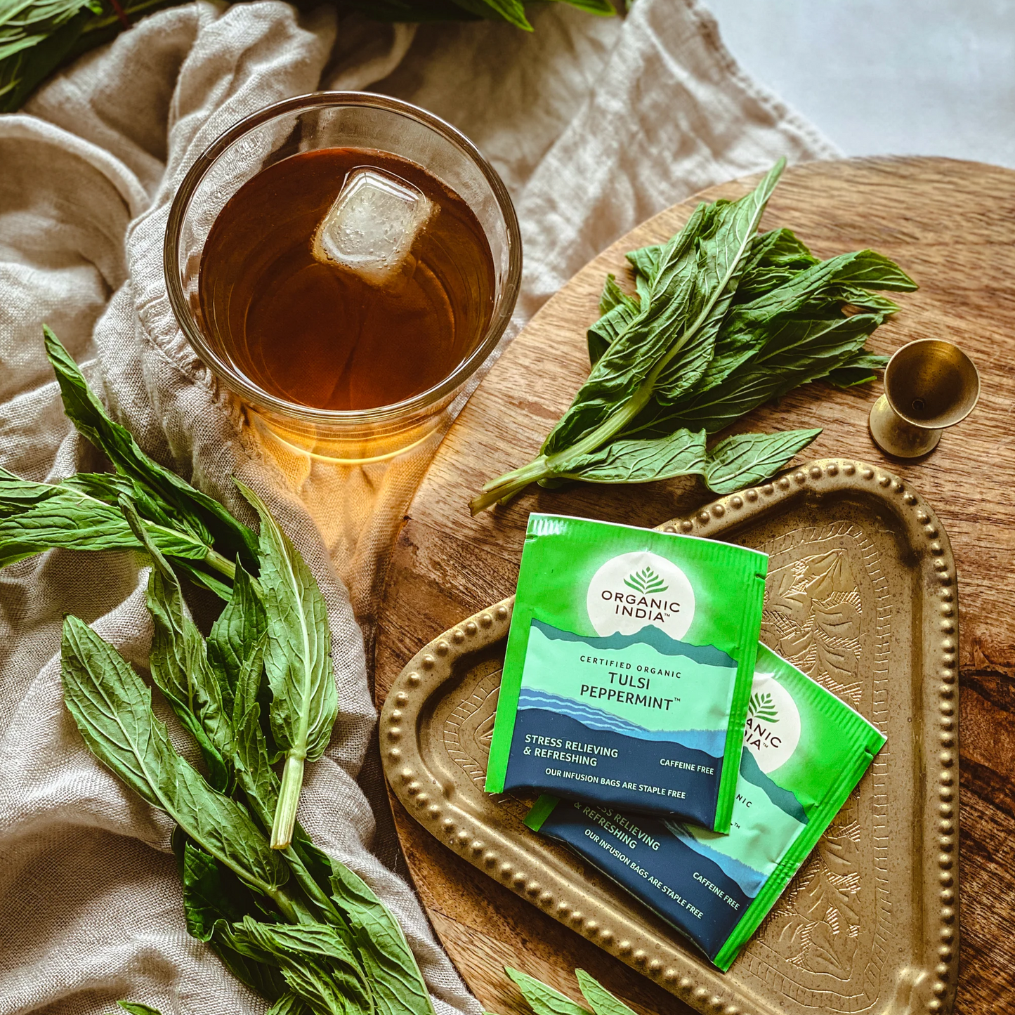 Organic India - Tulsi PeppermintCool and invigorating peppermint with the subtle spicy notes of Krishna Tulsi unite to create a refreshing, restorative tea, perfect for enlivening your day or eveniOrganic India