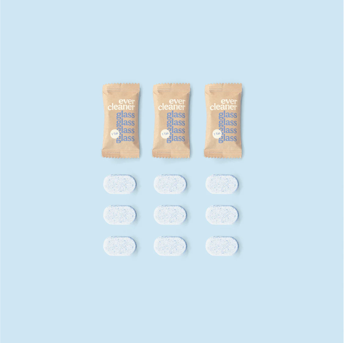 evercleaner Cleaning Tab Kit Glass eco-friendly detergent tablets
