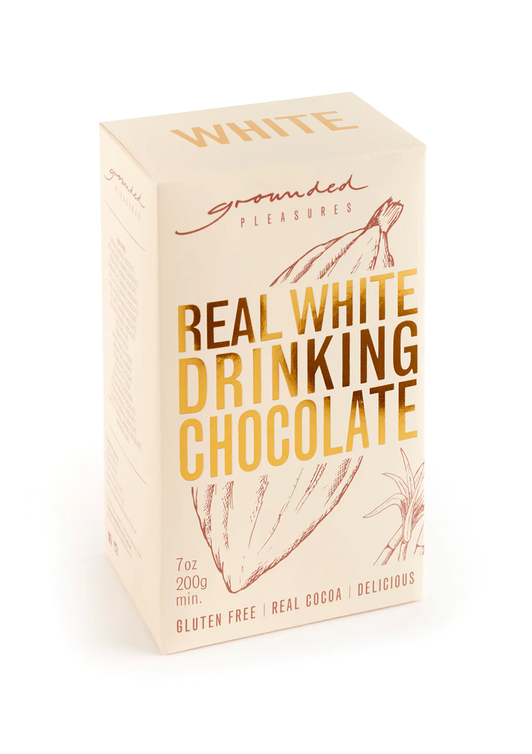 Grounded Pleasures - Real White Drinking ChocolateBRAND | Grounded Pleasures
An Australian first, a Real White Drinking Chocolate that is a fine powdered white chocolate bar. Uniquely, this contains 20% Ghanian cocoGrounded Pleasures