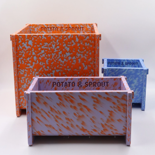 Potato and Sprout - Planter Pot + Drip Tray - Small Long