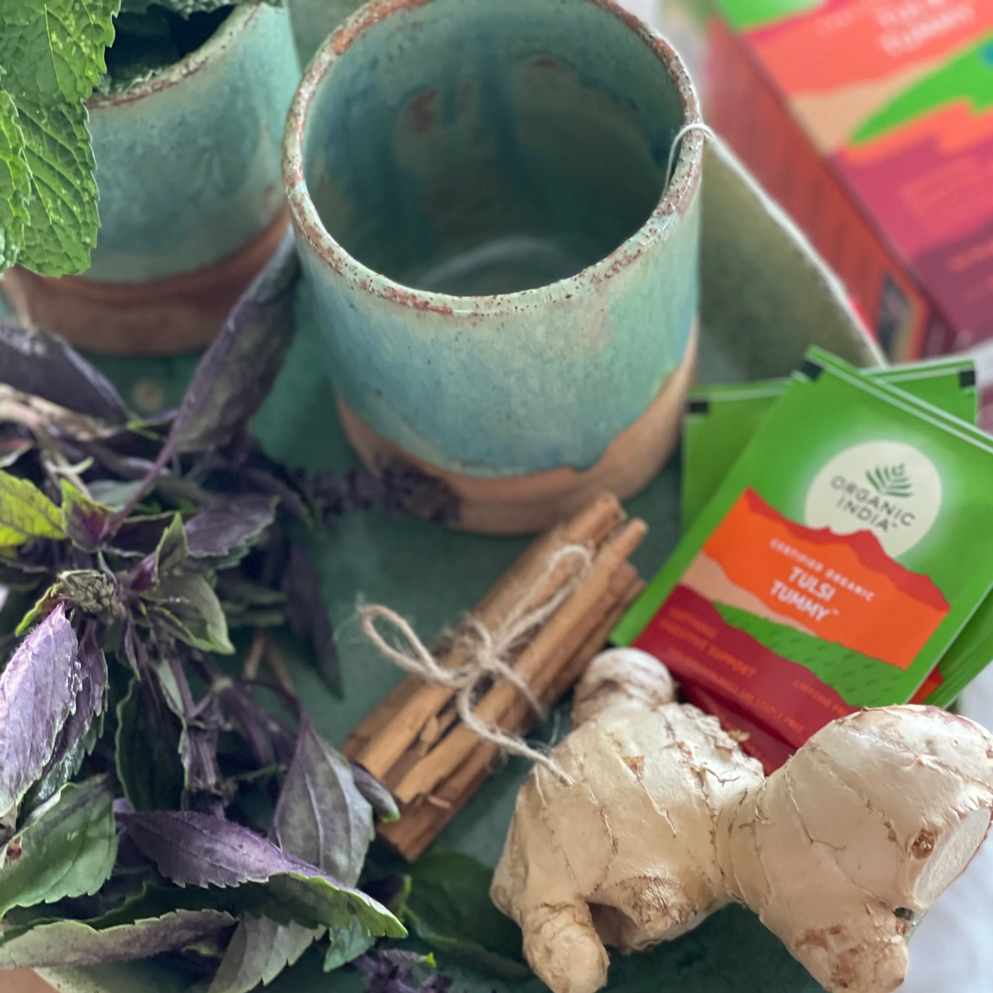 Organic India - Tulsi TummyTulsi's potent restorative powers are blended with Ginger, Cinnamon and other calming digestive herbs to provide effective digestive support. Delicious, soothing andOrganic India