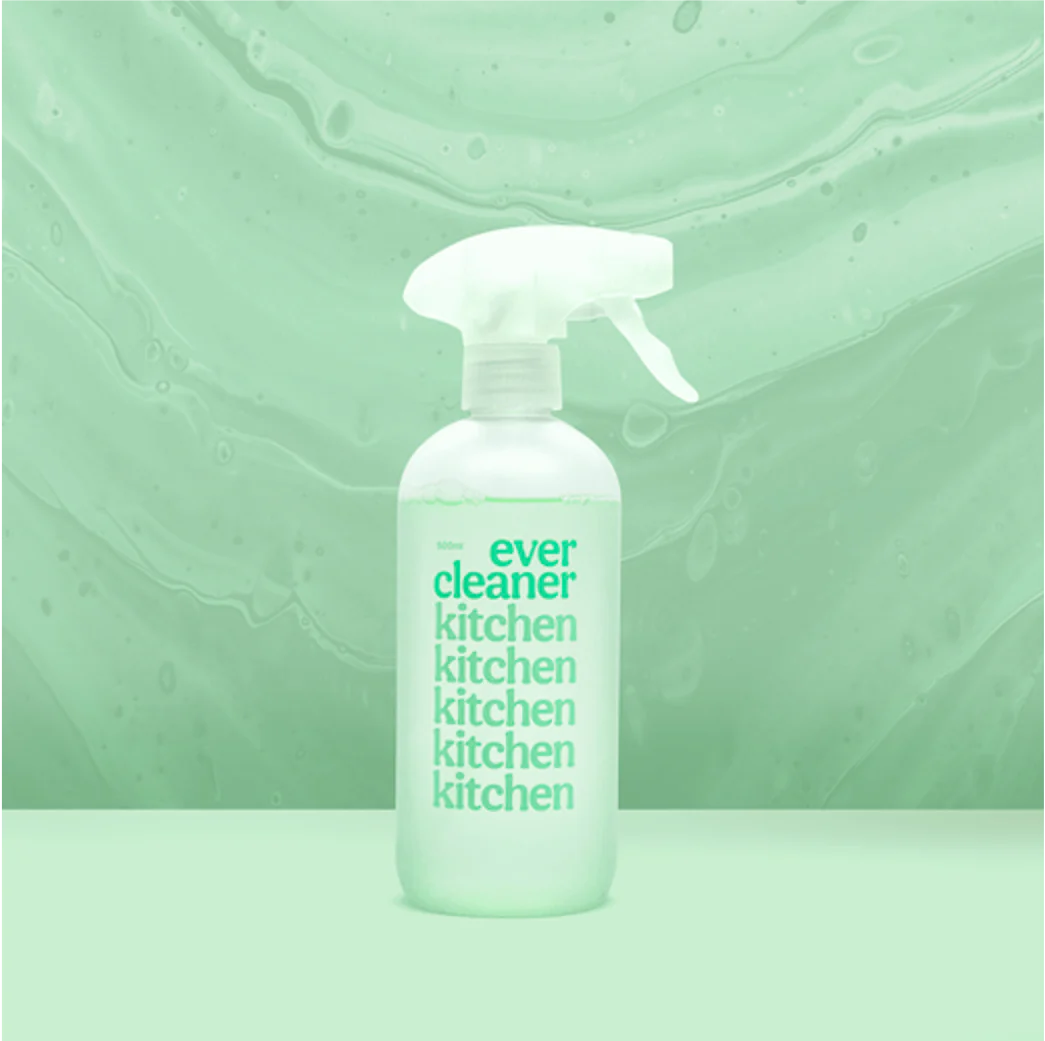 evercleaner Kitchen Cleaning Starter Pack with eco-friendly cleaning bottle and tabs