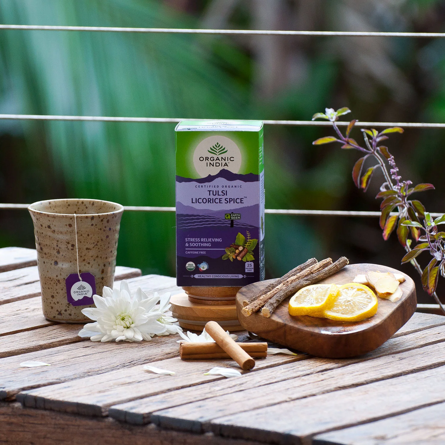 Organic India - Tulsi Liquorice SpiceLicorice, known as the great harmoniser in Chinese medicine, brings its soothing sweet character to India's legendary sacred herb, Tulsi. The delightful combination Organic India