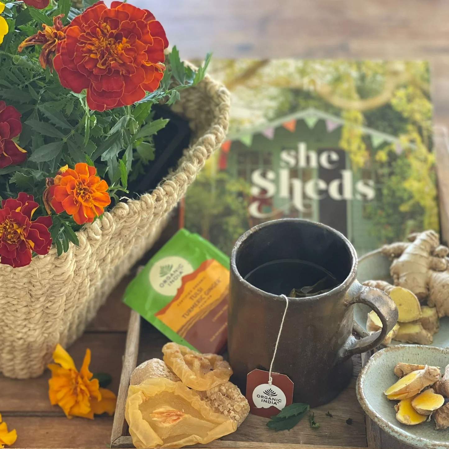 Organic India - Tulsi Turmeric GingerThis robust blend of Tulsi's adaptogenic and antioxidant qualities combined with Turmeric, Ginger, Cinnamon and spices offers a boost to the body's natural immune anOrganic India