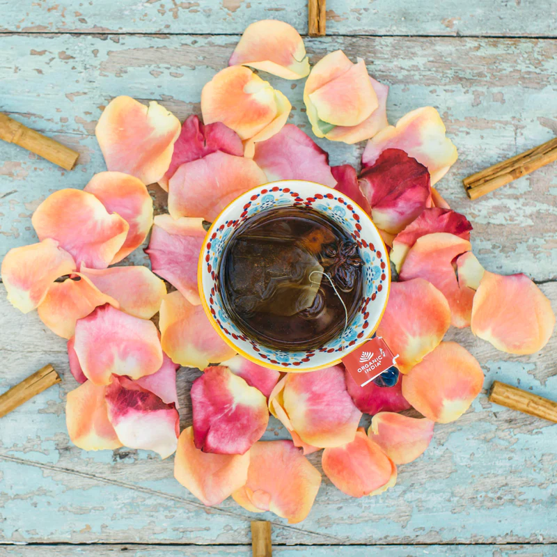Organic India - Tulsi Cinnamon RoseA delicate blend of Rama, Krishna and Vana Tulsi with Cinnamon, Cardamom and Rose Petals make a harmonious, healing combination which inspires the senses. With a lovOrganic India