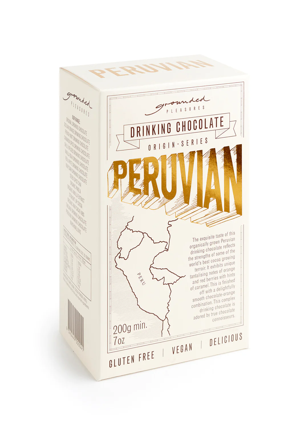 Grounded Pleasures - Peruvian Drinking ChocolateSourced from a small family farm in the Amazon headwaters region of Peru, this organically grown Peruvian cocoa reflects some of the world's best cacao growing terroGrounded Pleasures