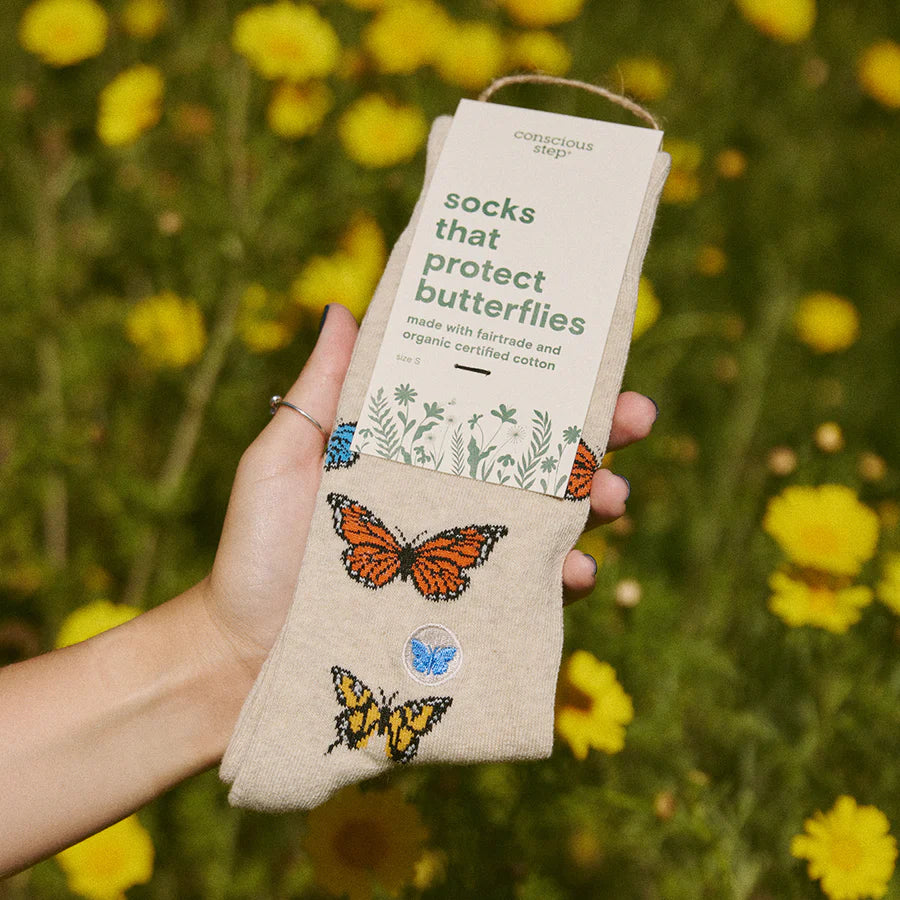 Conscious Step - Pair: Socks that protect Butterflies