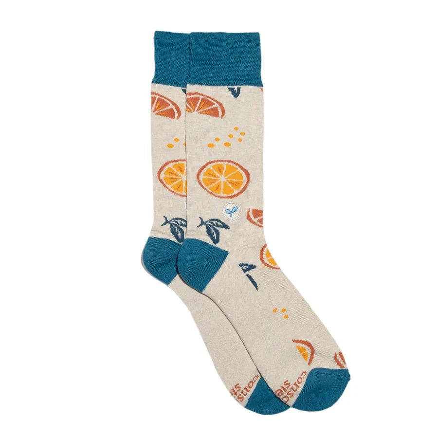 Conscious Step - Pair: Socks that plant trees (oranges)