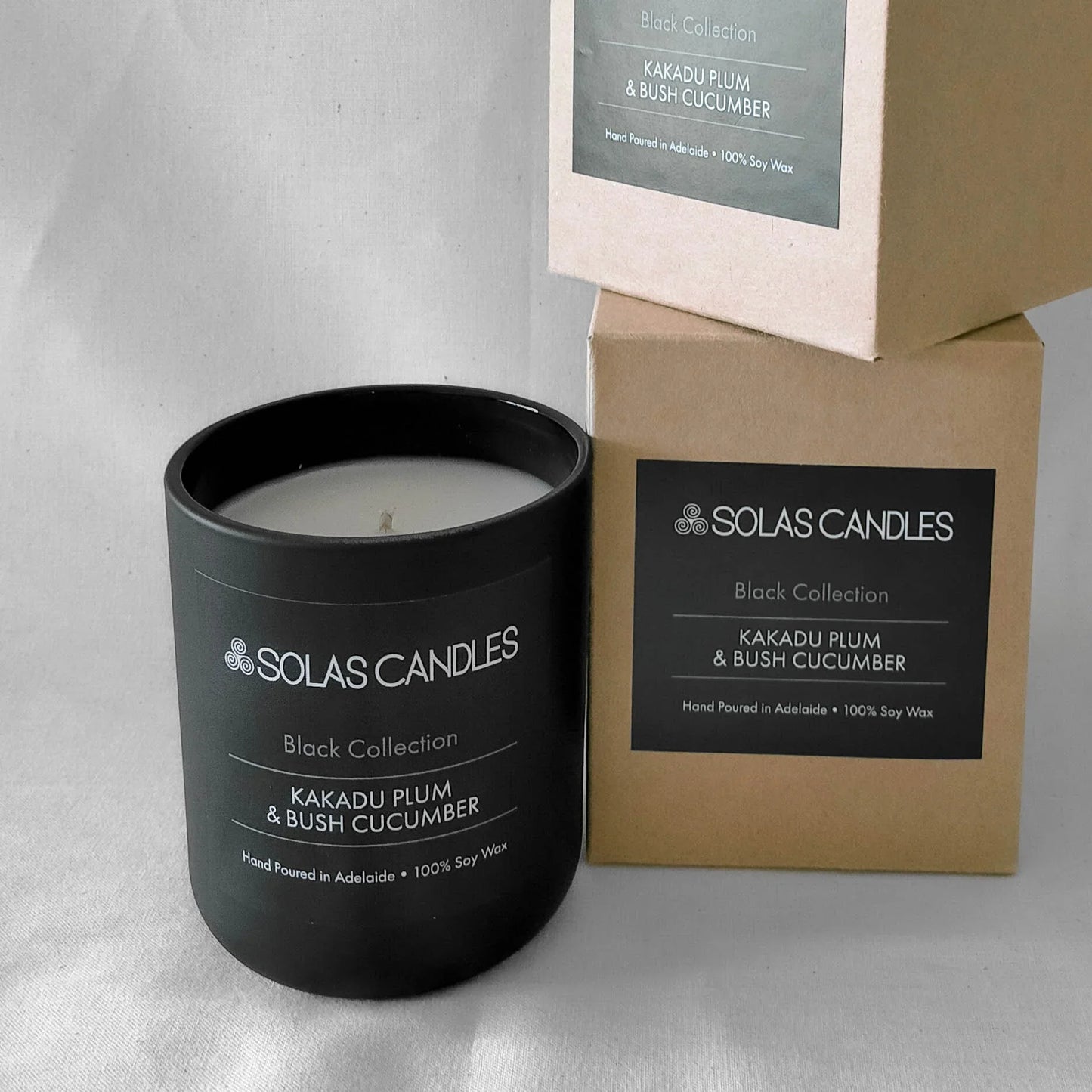 Solas Candles Black Label Collection Kakadu Plum & Bush Cucumber Candle with Fir Needle and Orange Notes