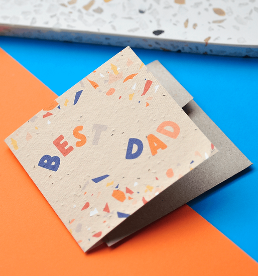 Nurturing Nature Cards Best Dad plantable card with recycled materials and colorful confetti design