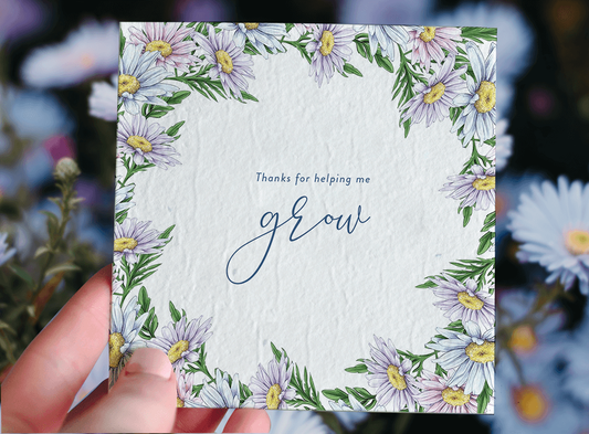 Nurturing Nature Cards - Plantable eco-friendly card with swan river daisies design.