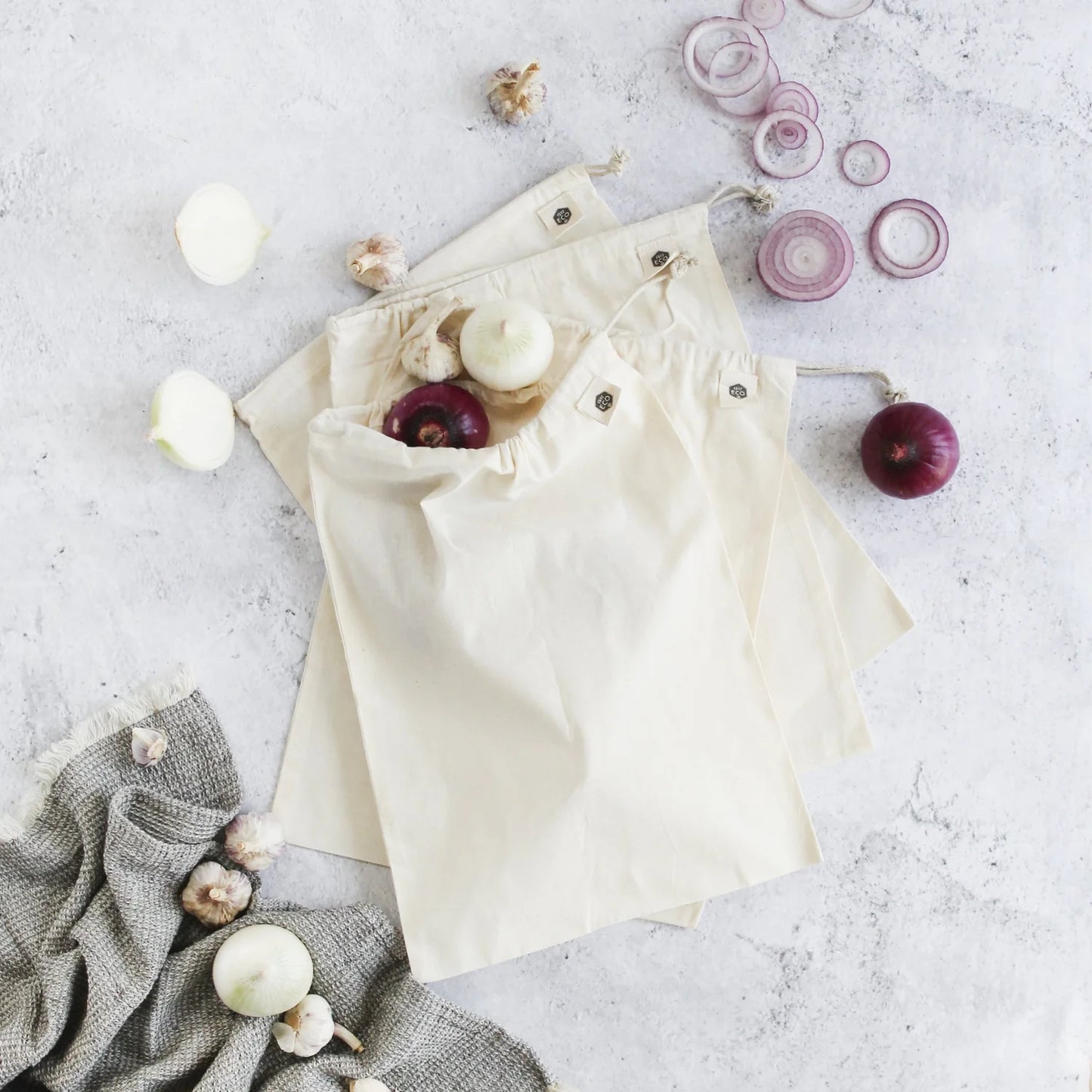 Ever Eco - Organic Cotton Muslin Produce Bags - 4 Pack