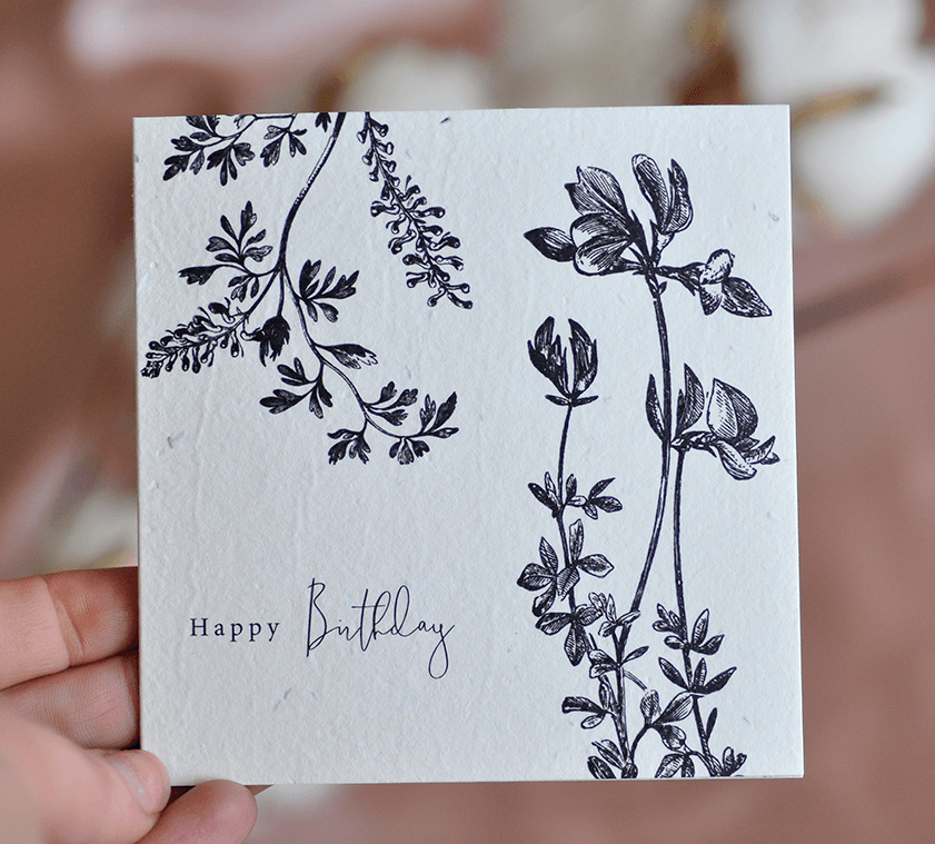 Flora Happy Birthday Plantable Greeting Card