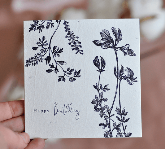 Flora Happy Birthday Plantable Greeting Card