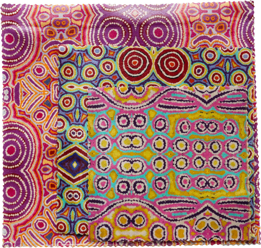 Apiary Made - Australian Aboriginal Artists Beeswax Wraps: Assorted Three Pack