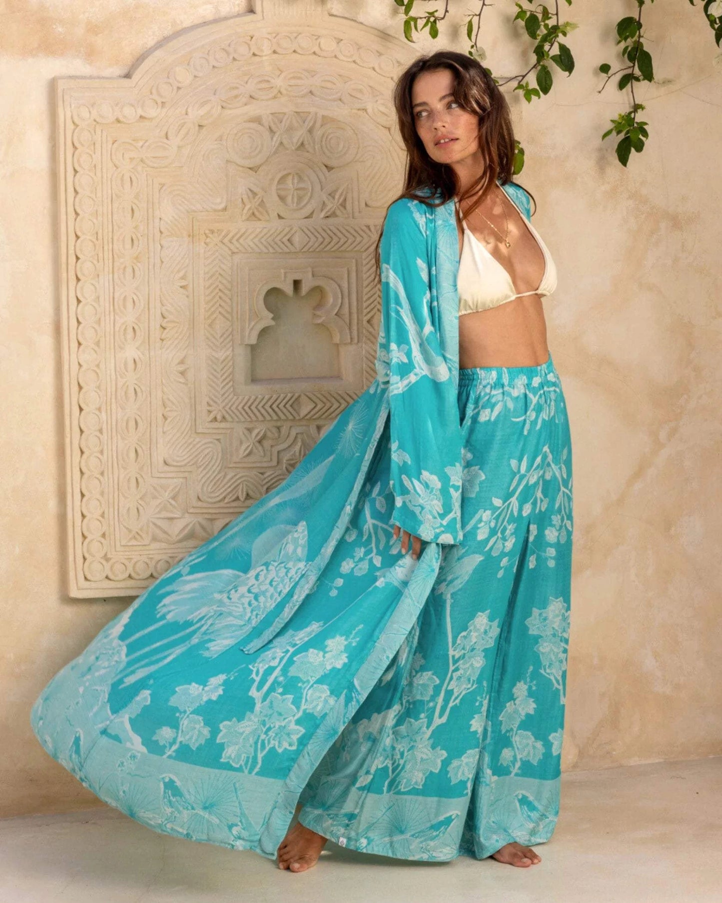 Brahmaki - Eco-Friendly Maxi Kaftan, Bohemian Breeze