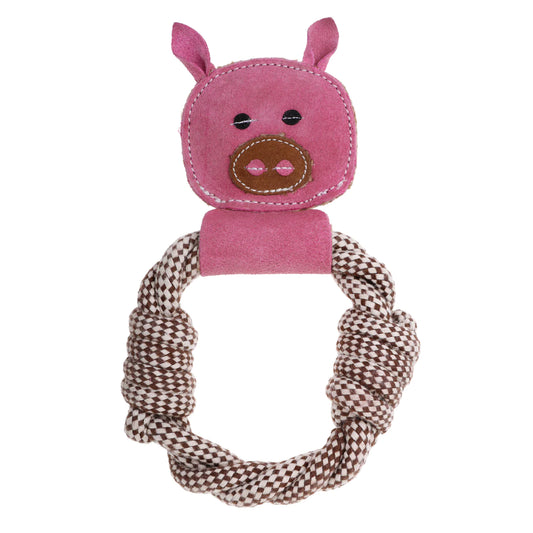 Outback Tails - Country Tails - Pig Rope Ring Toy