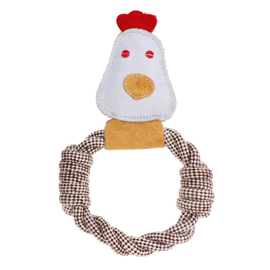 Outback Tails - Country Tails - Chicken Rope Ring Toy