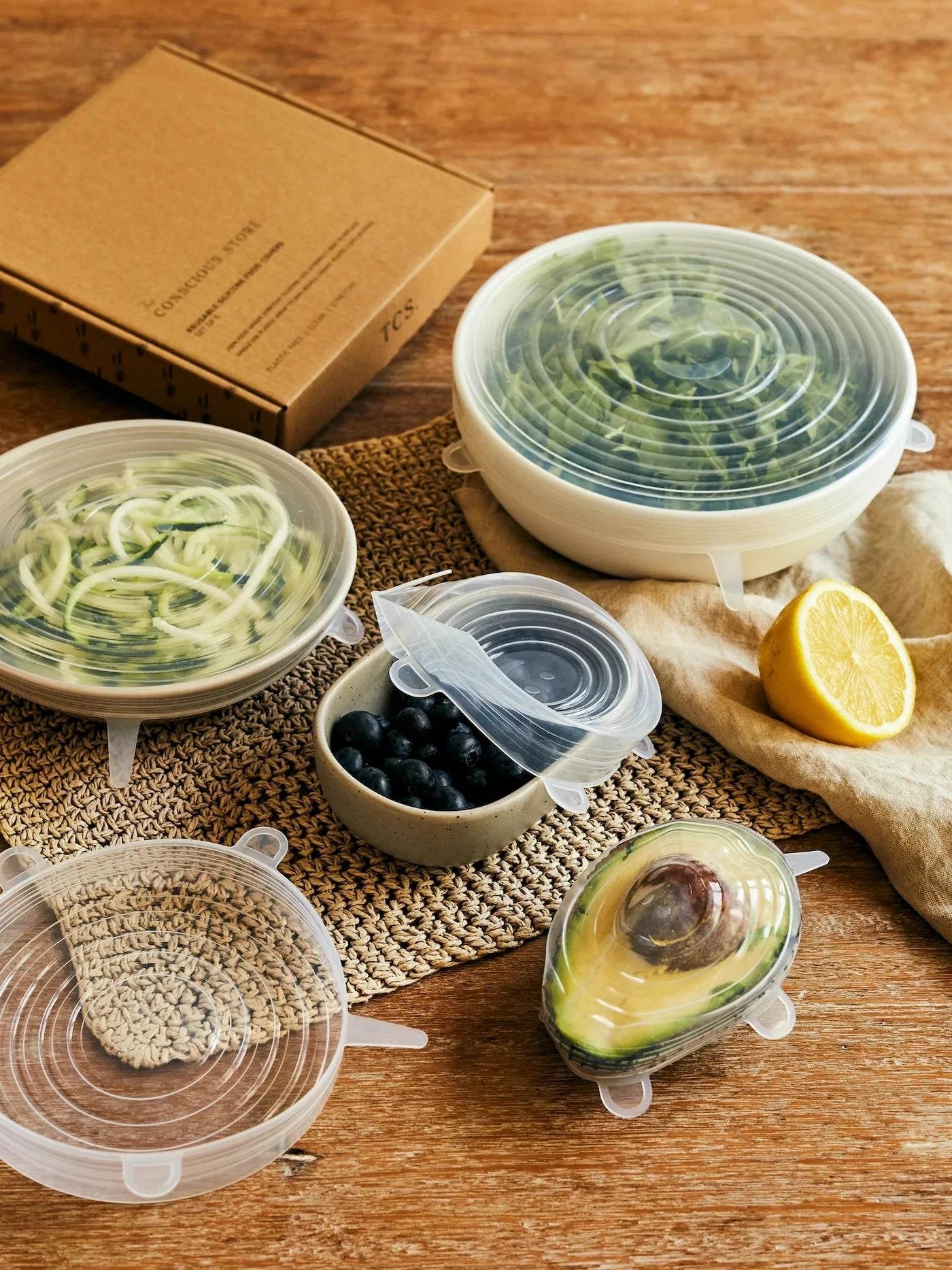 The Conscious Store - Reusable Silicone Food Covers (set of 5)