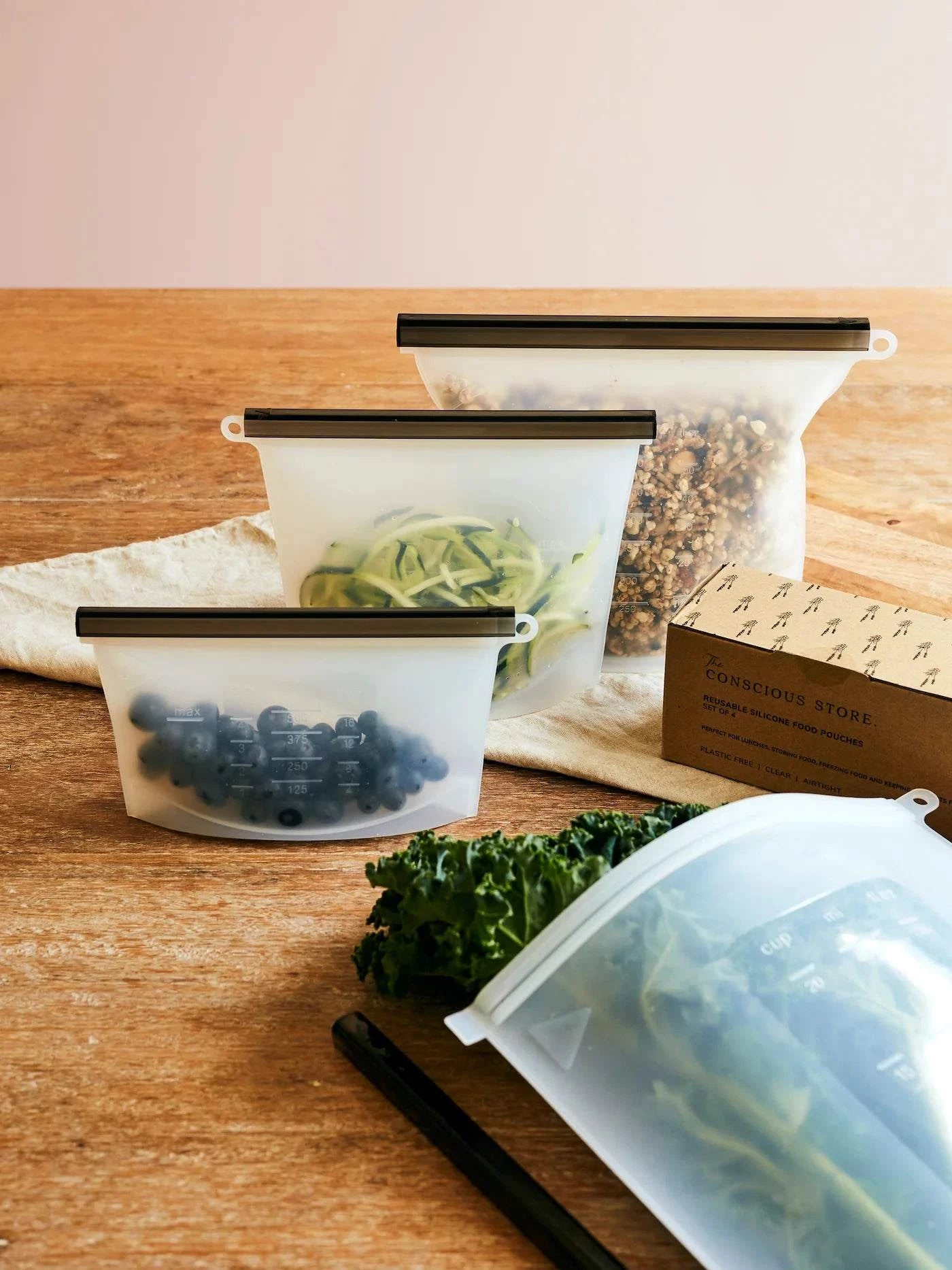 The Conscious Store - Reusable Silicone Food Pouches (set of 4)