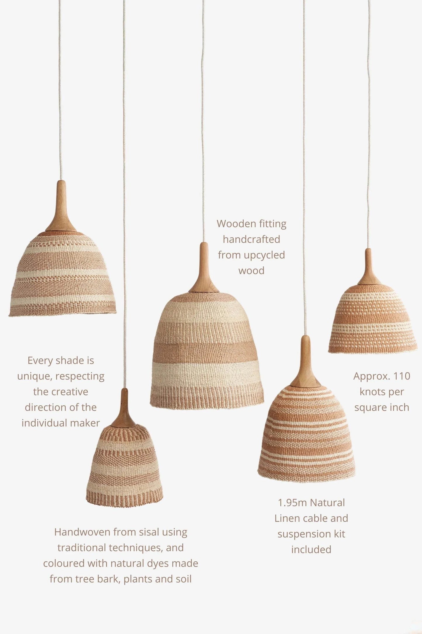 Her Hands - Bespoke Woven Pendant Lights (Coastal Collection)