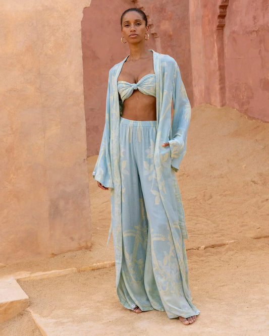 Eco-friendly maxi kaftan in desert sky design, made from sustainable Lenzing Modal, soft and breathable.