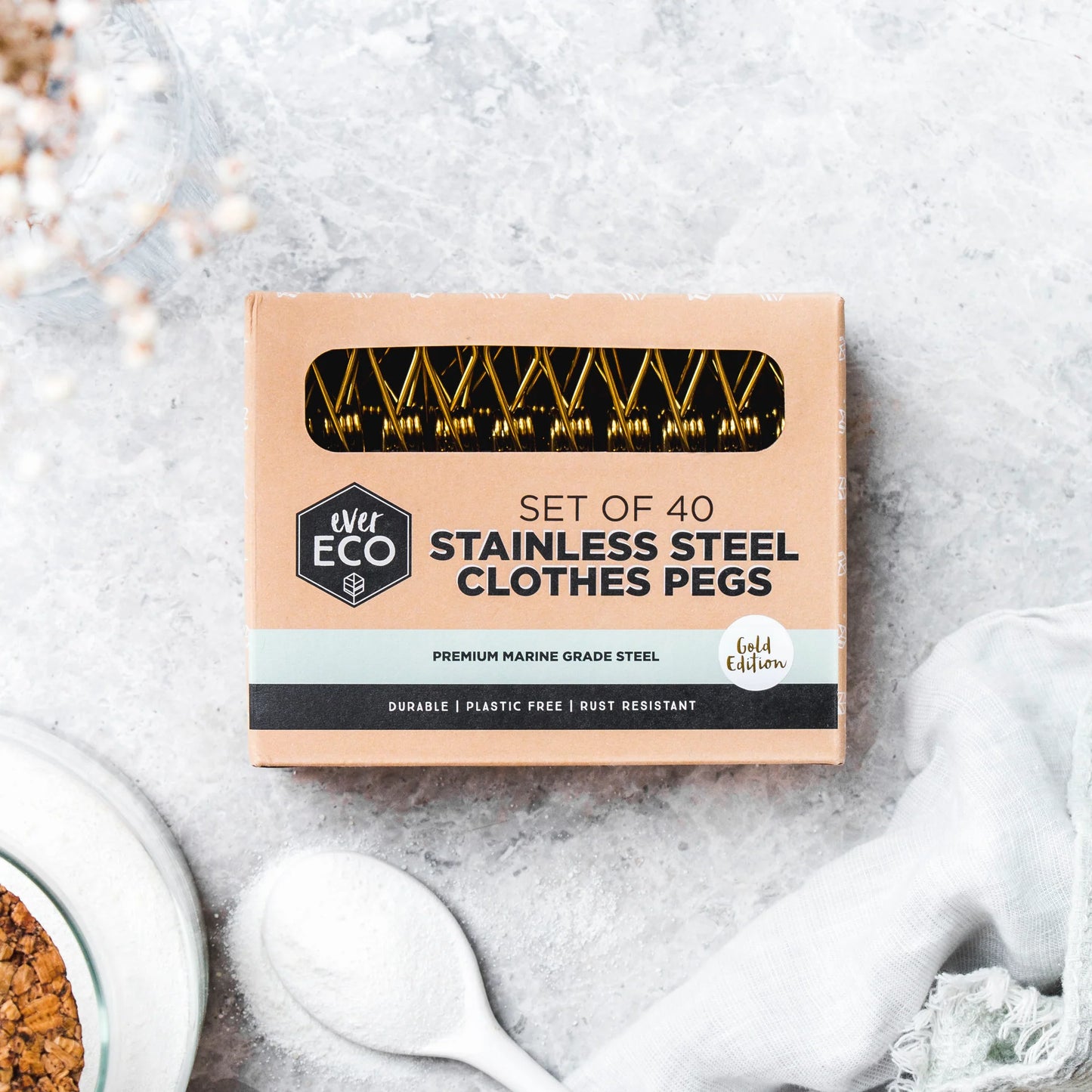 Ever Eco - Gold Clothes Pegs