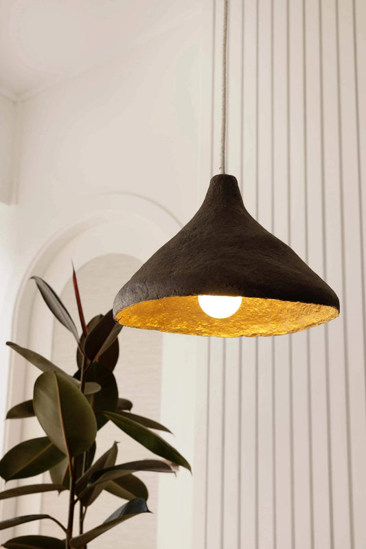Her Hands - Classic Cone Pendant Light (Gold Interior)