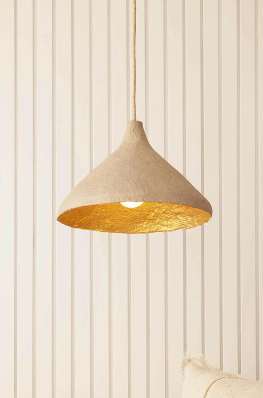 Her Hands - Classic Cone Pendant Light (Gold Interior)