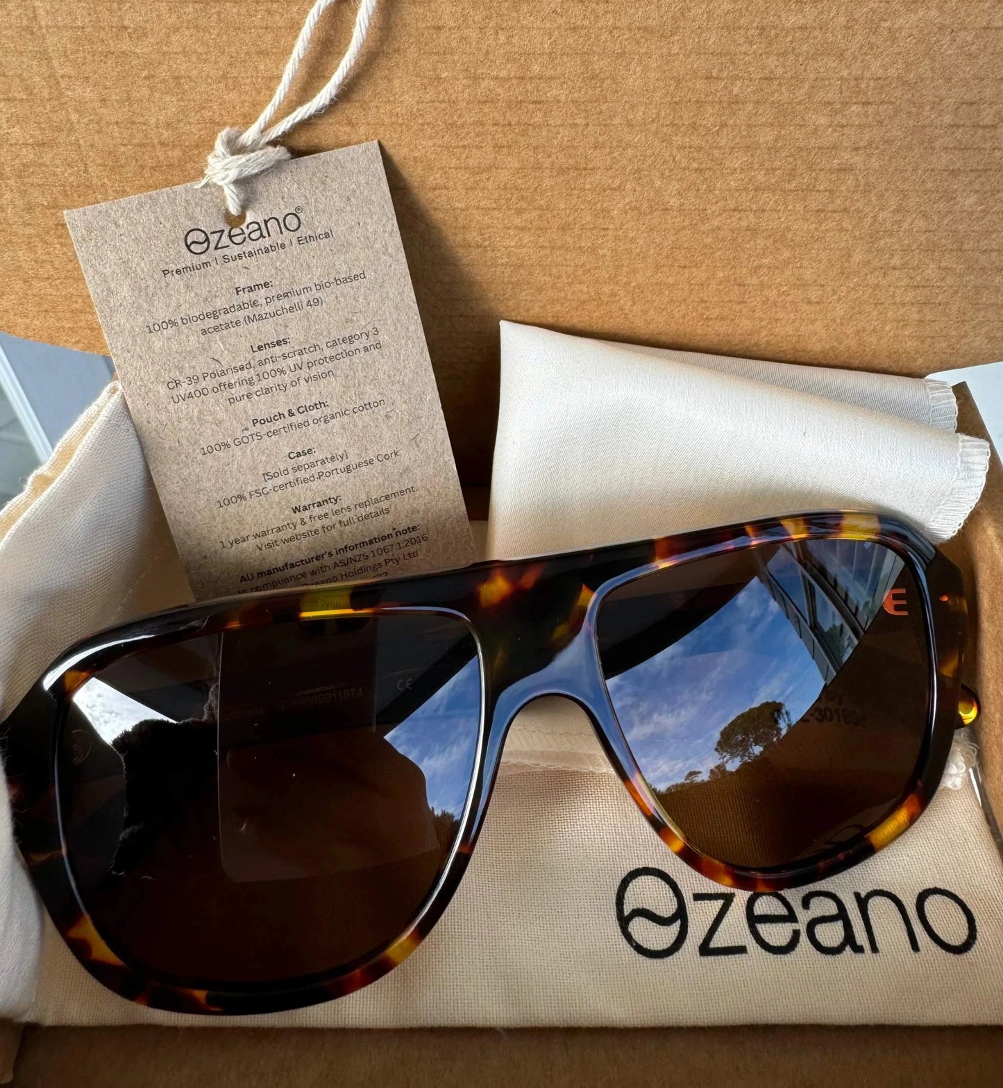 Ozeano - Balmoral Aviator Sunglasses, Polarised (Bushfish)